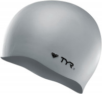 Однотонная силиконовая шапочка для плавания TYR