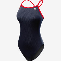 Черный спортивный купальник с красными лямками TYR Hexa Diamondfit 002